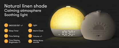 Sunrise Alarm Clock With White Noise RGB Night Light for Better Sleep