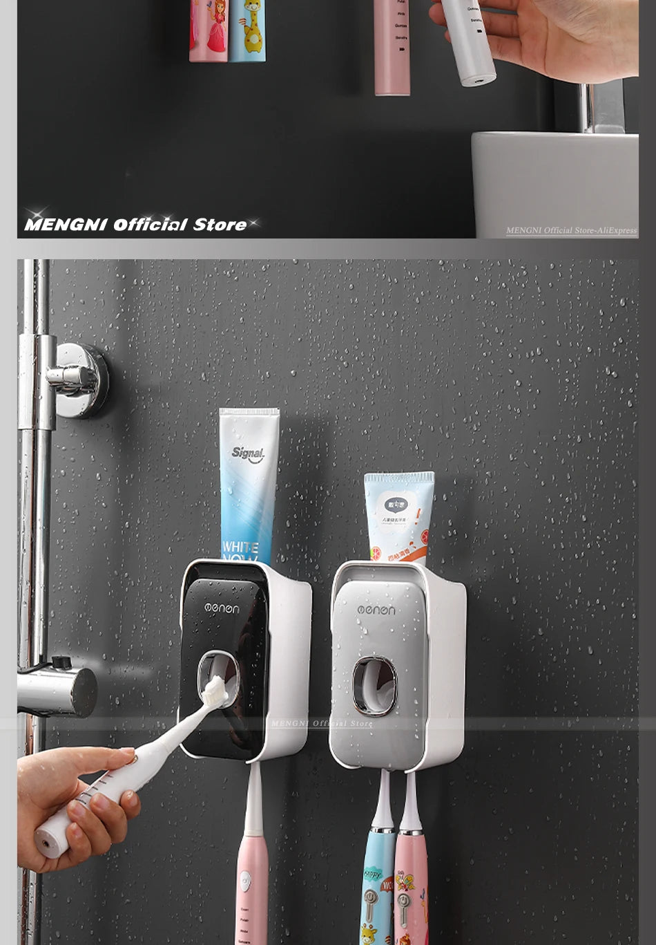 MENGNI Wall Mounted Toothpaste Dispenser For Busy Families