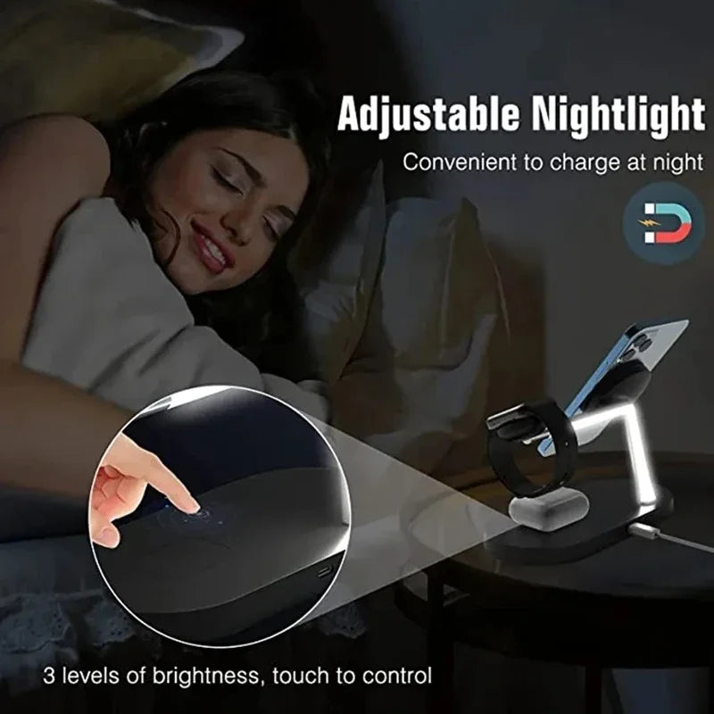 AVXRUA Fast 3-in-1 Wireless Charger Stand for Apple Users