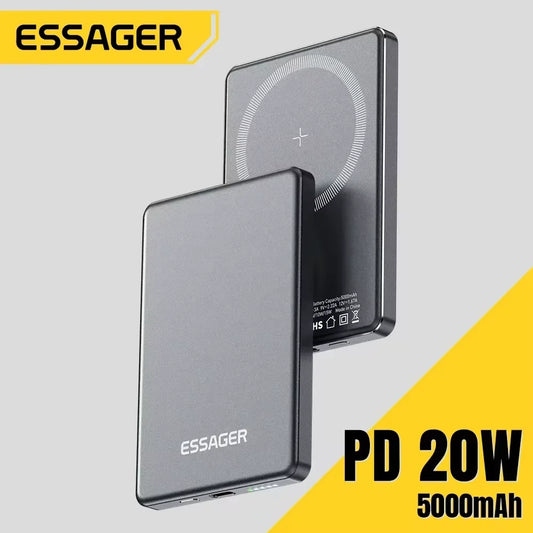 Essager Magnetic Wireless Power Bank 5000mAh 20W Fast Charging for iPhone