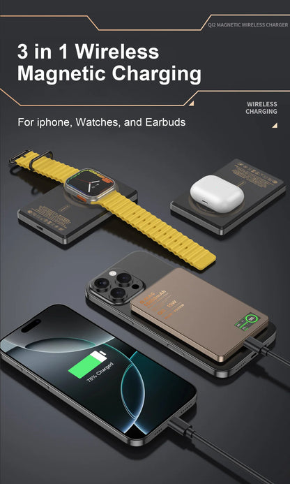 CrownQu Fast Magnetic Wireless Power Bank for iPhone Users
