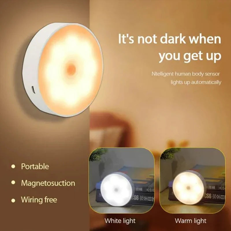 Super Cheese PIR Motion Sensor LED Night Light USB Rechargeable for Closets