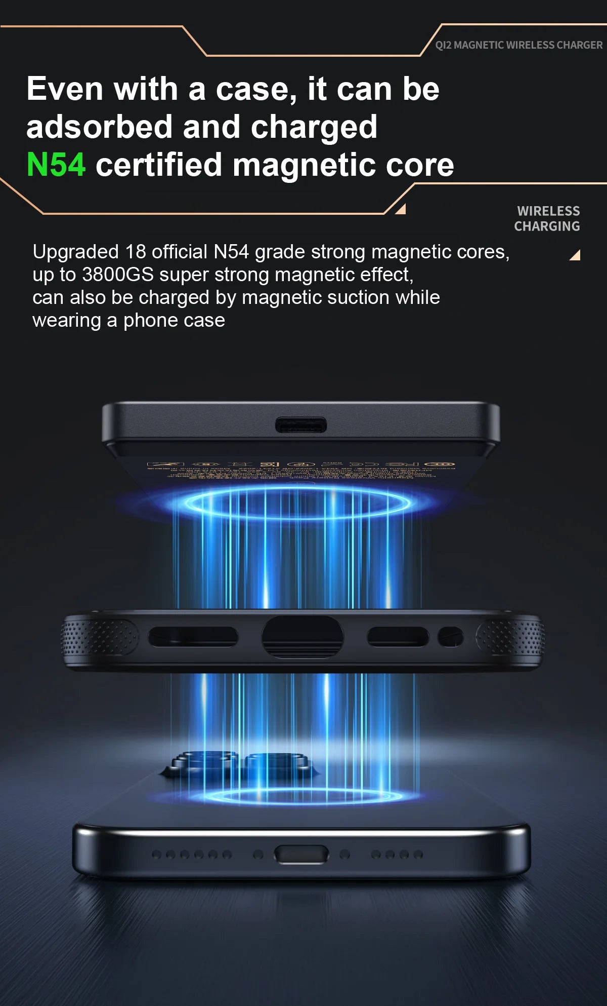 CrownQu Fast Magnetic Wireless Power Bank for iPhone Users
