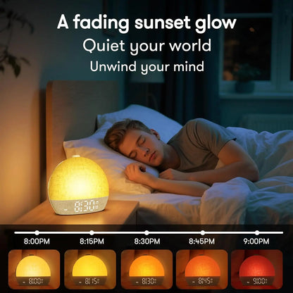 Sunrise Alarm Clock With White Noise RGB Night Light for Better Sleep