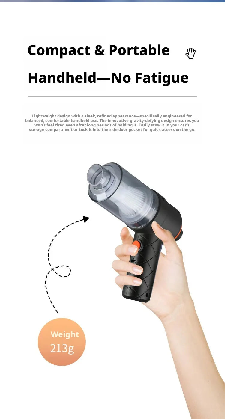 Portable Car Vacuum Cleaner With 2 In 1 Suction Blower