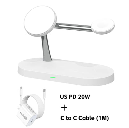 AVXRUA Fast 3-in-1 Wireless Charger Stand for Apple Users