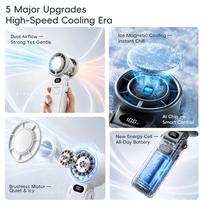 Kinscoter Handheld Fan, 100-Speed Cooling for Travel