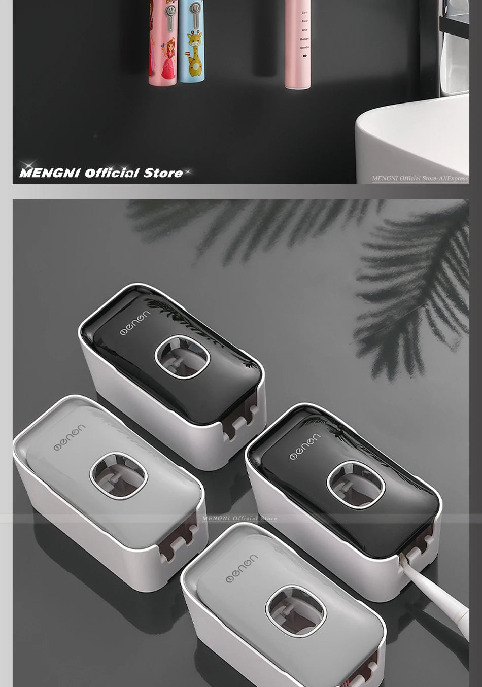 MENGNI Wall Mounted Toothpaste Dispenser For Busy Families