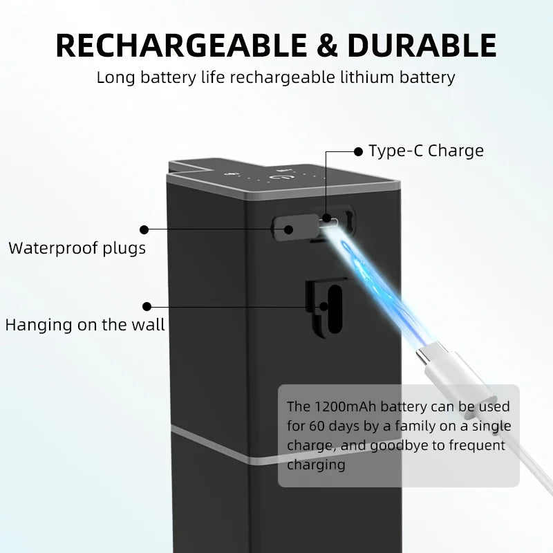 DONASIRA Wall Mounted Touchless Soap Dispenser for Kitchen and Bath
