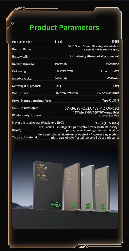 CrownQu Fast Magnetic Wireless Power Bank for iPhone Users