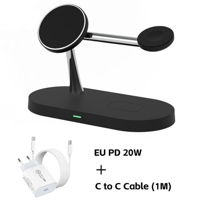AVXRUA Fast 3-in-1 Wireless Charger Stand for Apple Users