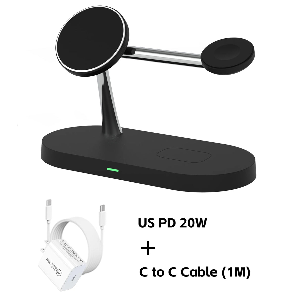 AVXRUA Fast 3-in-1 Wireless Charger Stand for Apple Users