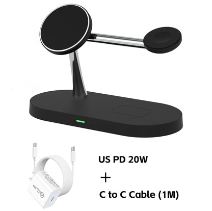 AVXRUA Fast 3-in-1 Wireless Charger Stand for Apple Users