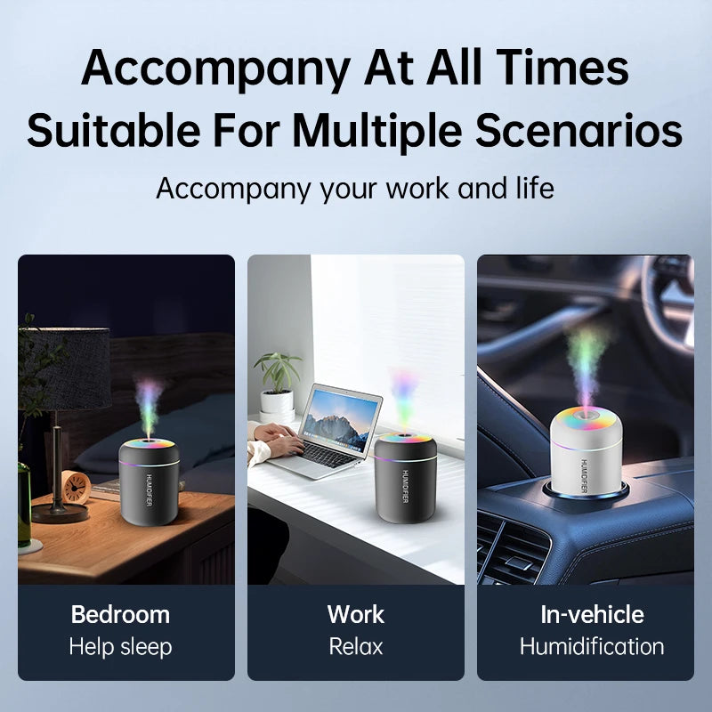 Searide Mini USB Humidifier With Aroma Mist For Home And Car