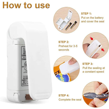 Mini Heat Bag Sealer, Handheld Food Saver for Home Cooks
