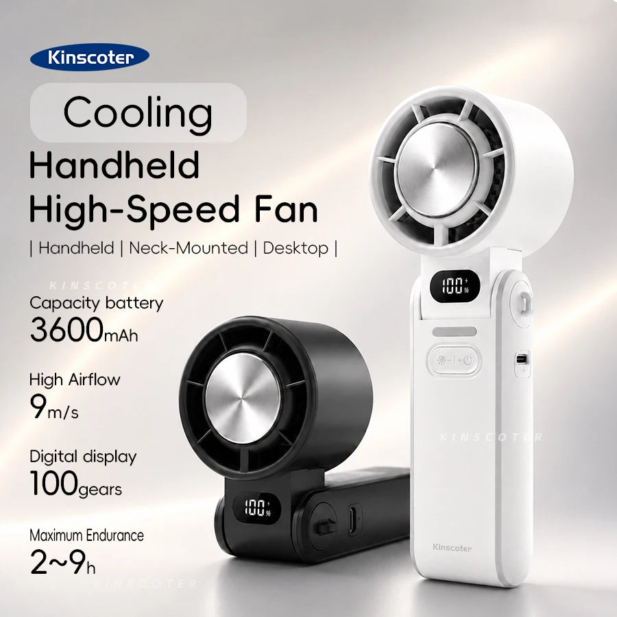 Kinscoter Handheld Fan, 100-Speed Cooling for Travel