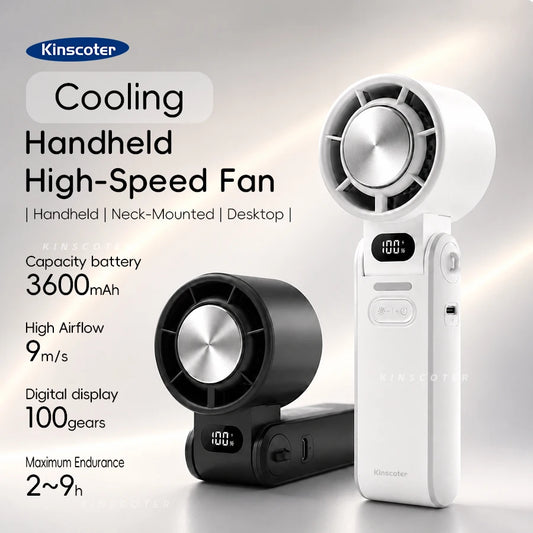 Kinscoter Handheld Fan, 100-Speed Cooling for Travel