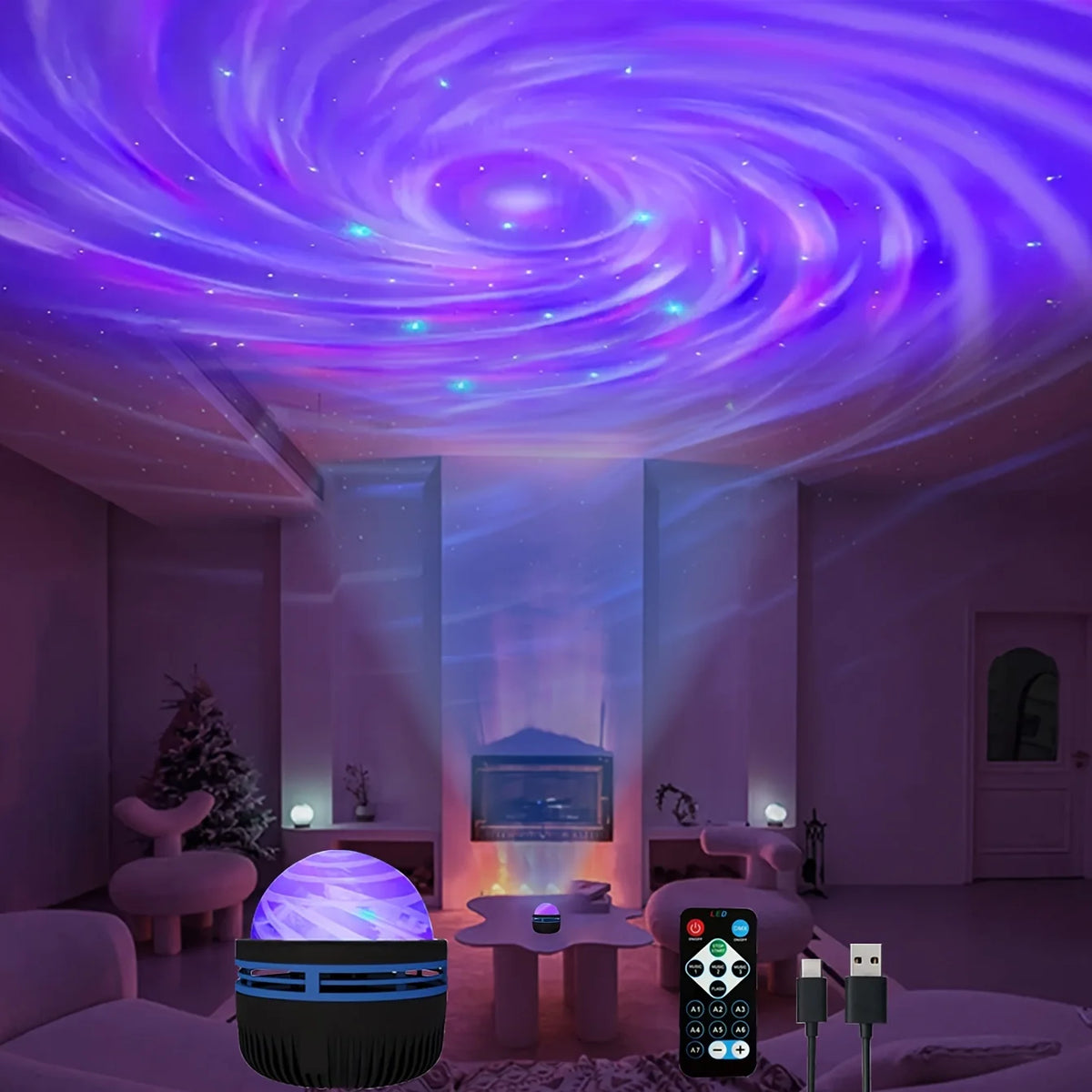 Saimili Galaxy Projector Night Light Remote for Kids Rooms