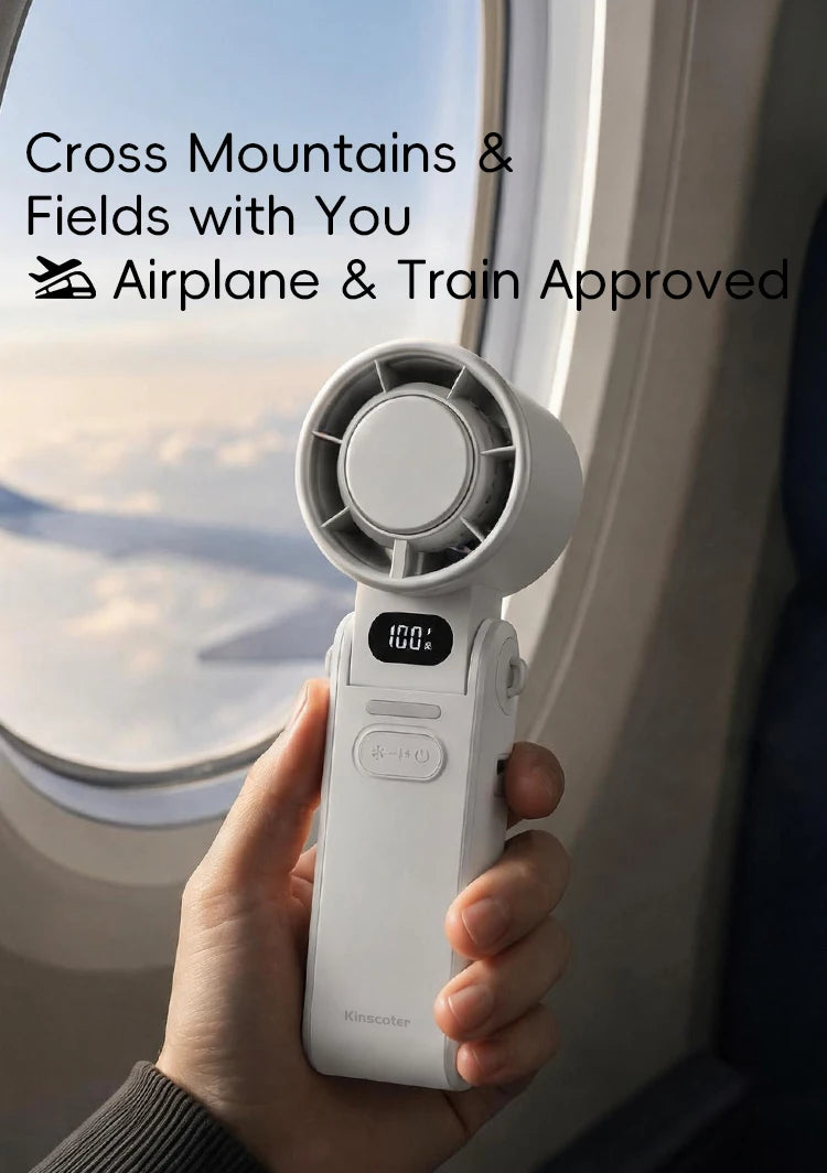 Kinscoter Handheld Fan, 100-Speed Cooling for Travel