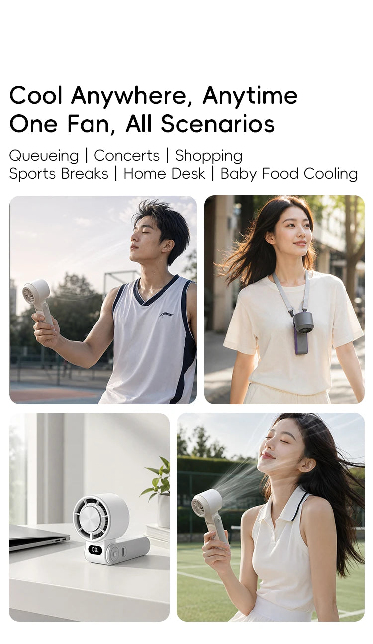 Kinscoter Handheld Fan, 100-Speed Cooling for Travel
