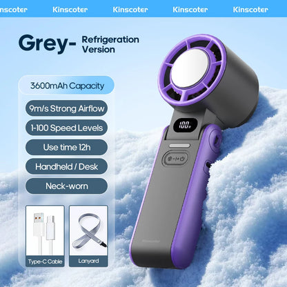 Kinscoter Handheld Fan, 100-Speed Cooling for Travel