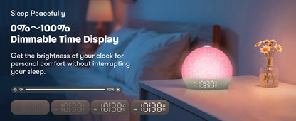 Sunrise Alarm Clock With White Noise RGB Night Light for Better Sleep