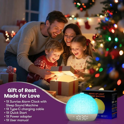Sunrise Alarm Clock With White Noise RGB Night Light for Better Sleep