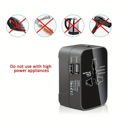 Universal Travel Adapter With Dual USB Ports For Travelers
