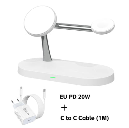 AVXRUA Fast 3-in-1 Wireless Charger Stand for Apple Users