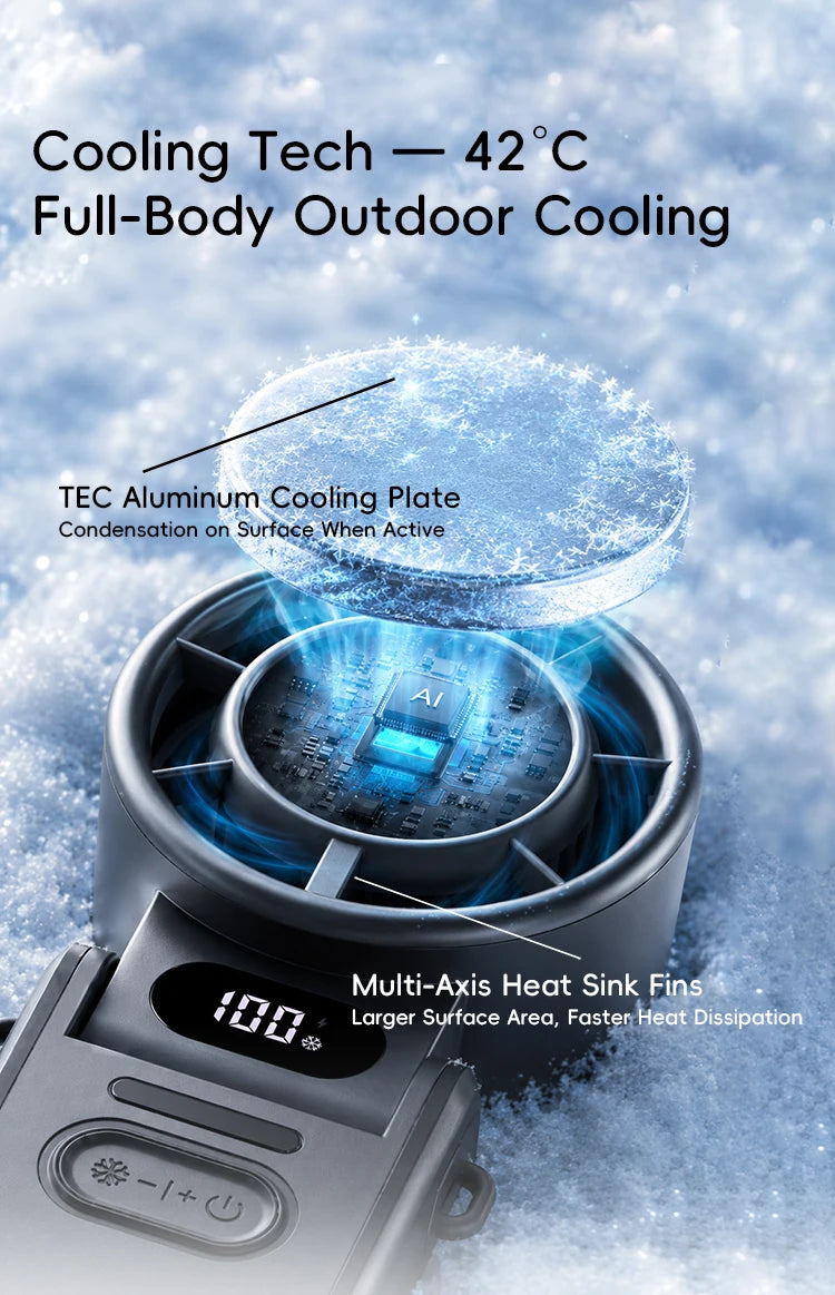 Kinscoter Handheld Fan, 100-Speed Cooling for Travel