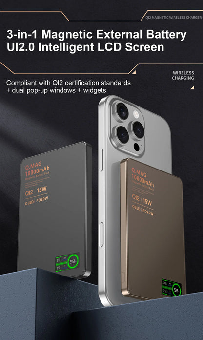 CrownQu Fast Magnetic Wireless Power Bank for iPhone Users