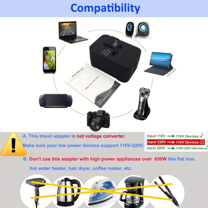 Universal Travel Adapter With Dual USB Ports For Travelers