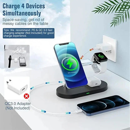 AVXRUA Fast 3-in-1 Wireless Charger Stand for Apple Users