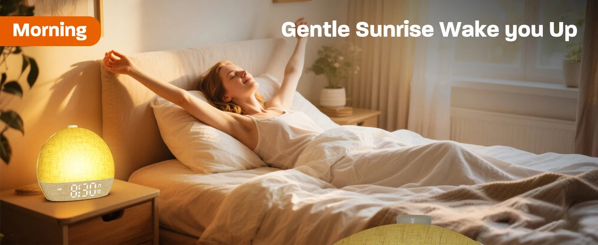 Sunrise Alarm Clock With White Noise RGB Night Light for Better Sleep