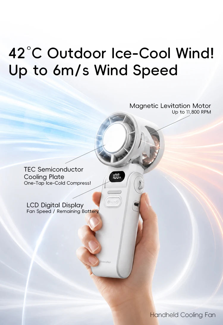 Kinscoter Handheld Fan, 100-Speed Cooling for Travel