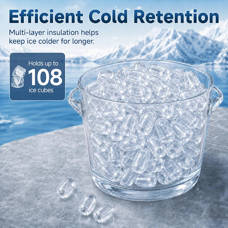 Portable Bullet Ice Maker for Home Fast Self Cleaning Machine