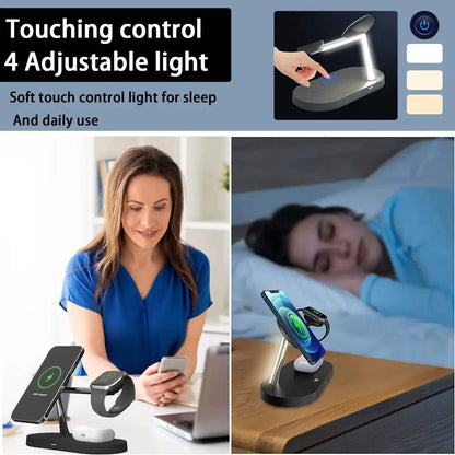 AVXRUA Fast 3-in-1 Wireless Charger Stand for Apple Users