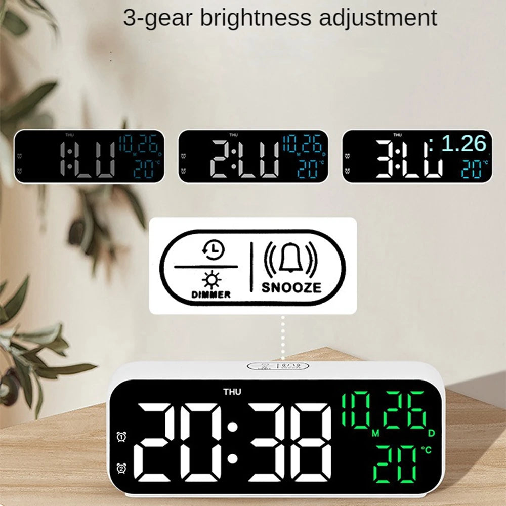Digital LED Alarm Clock With Temperature And Night Mode