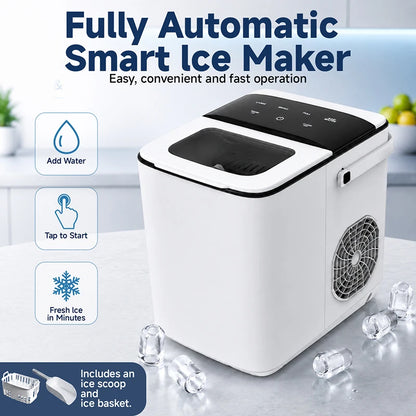 Portable Bullet Ice Maker for Home Fast Self Cleaning Machine