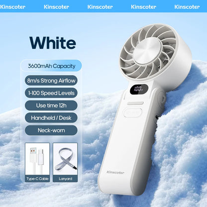 Kinscoter Handheld Fan, 100-Speed Cooling for Travel