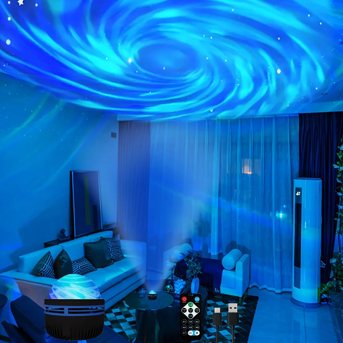 Saimili Galaxy Projector Night Light Remote for Kids Rooms