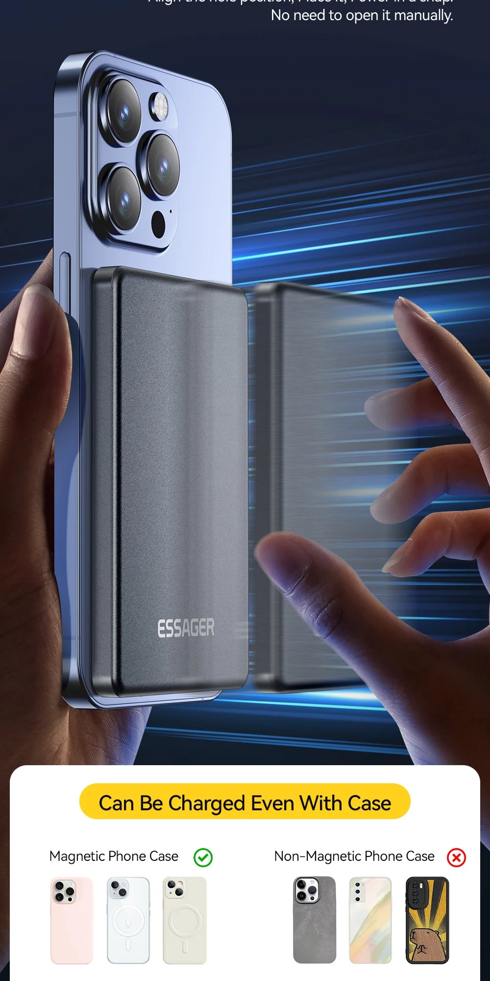 Essager Magnetic Wireless Power Bank 5000mAh 20W Fast Charging for iPhone