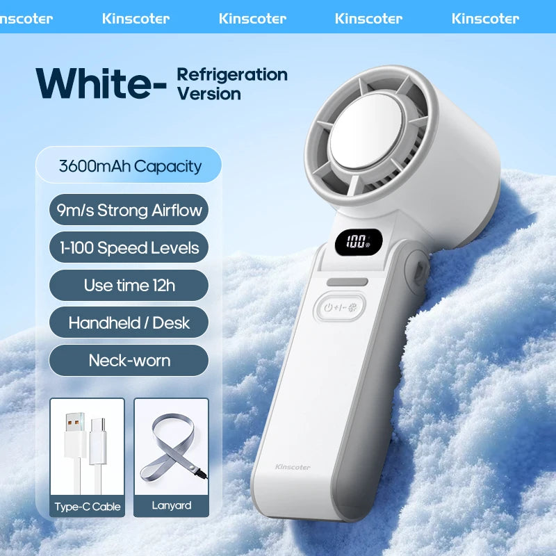 Kinscoter Handheld Fan, 100-Speed Cooling for Travel