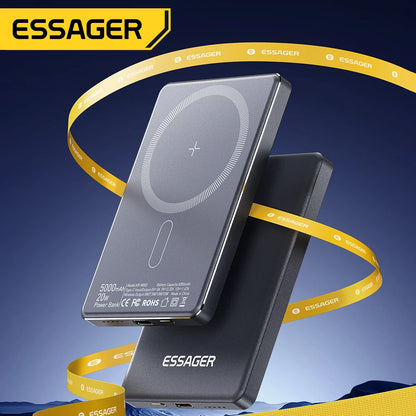 Essager Magnetic Wireless Power Bank 5000mAh 20W Fast Charging for iPhone