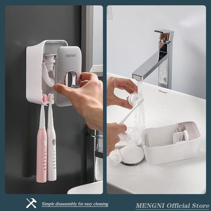 MENGNI Wall Mounted Toothpaste Dispenser For Busy Families
