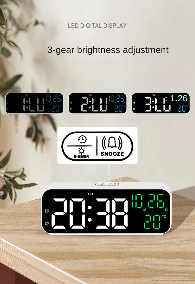 Digital LED Alarm Clock With Temperature And Night Mode