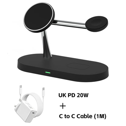 AVXRUA Fast 3-in-1 Wireless Charger Stand for Apple Users