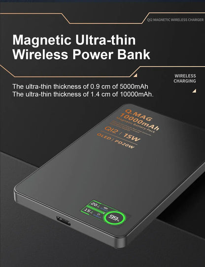 CrownQu Fast Magnetic Wireless Power Bank for iPhone Users