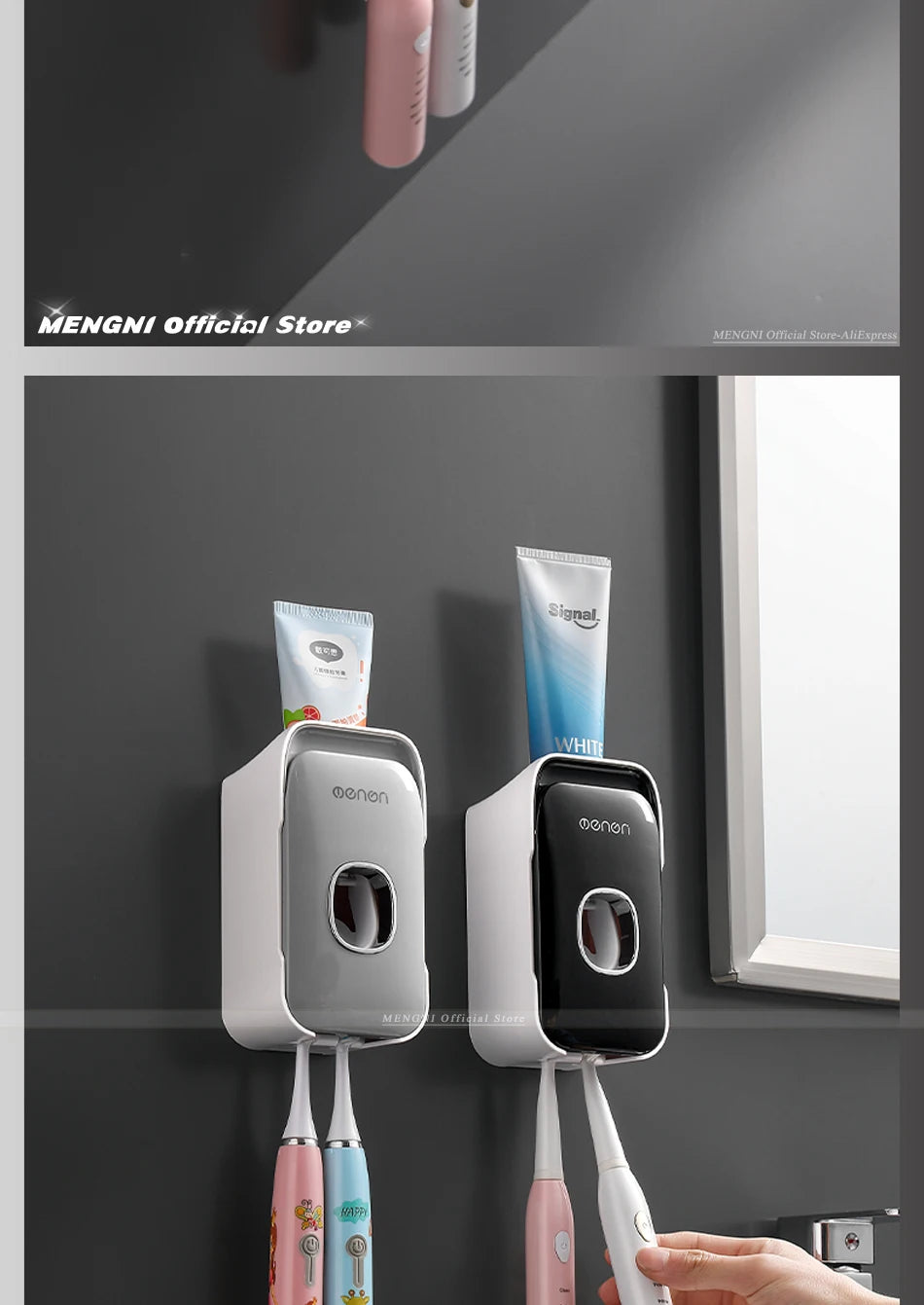 MENGNI Wall Mounted Toothpaste Dispenser For Busy Families