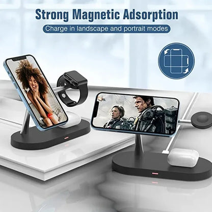 AVXRUA Fast 3-in-1 Wireless Charger Stand for Apple Users